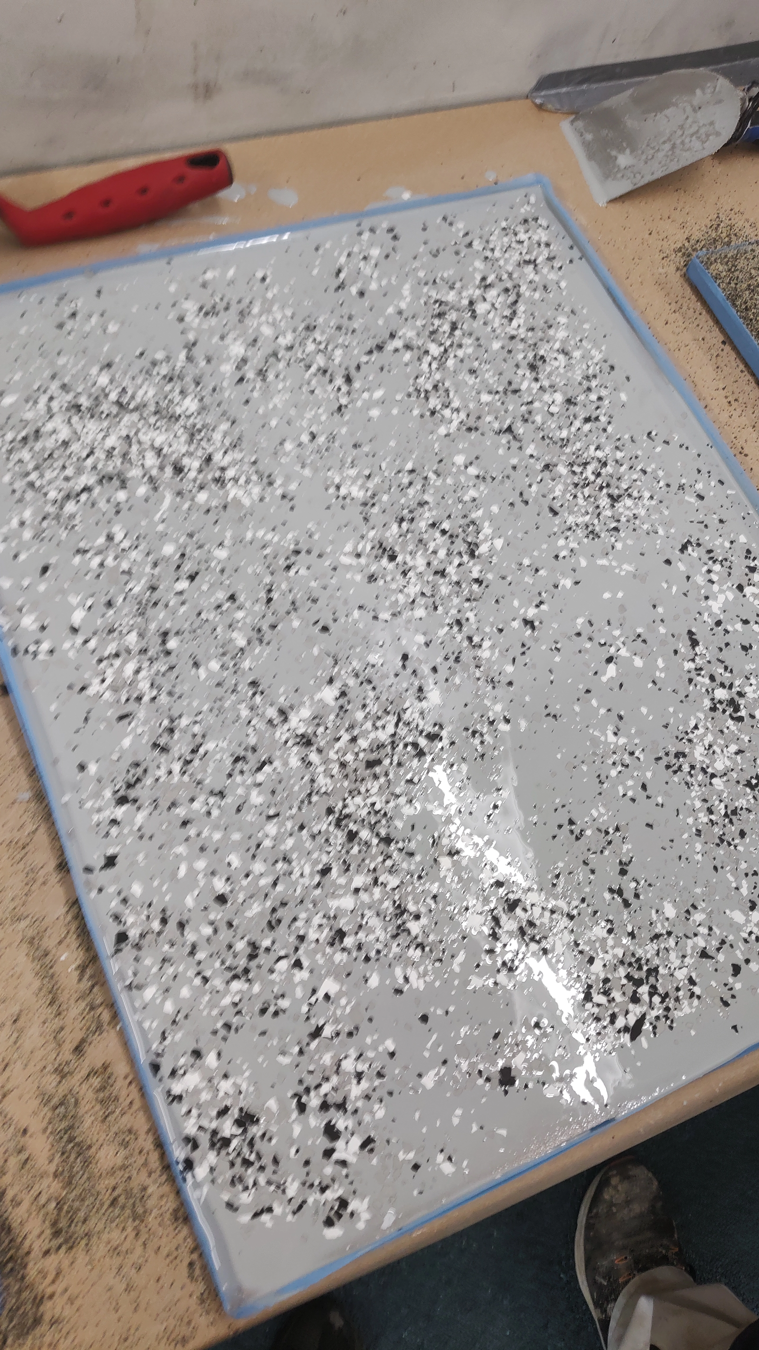 Epoxidharz Industrie-Boden mit Schwarz-Weiß-Flocken